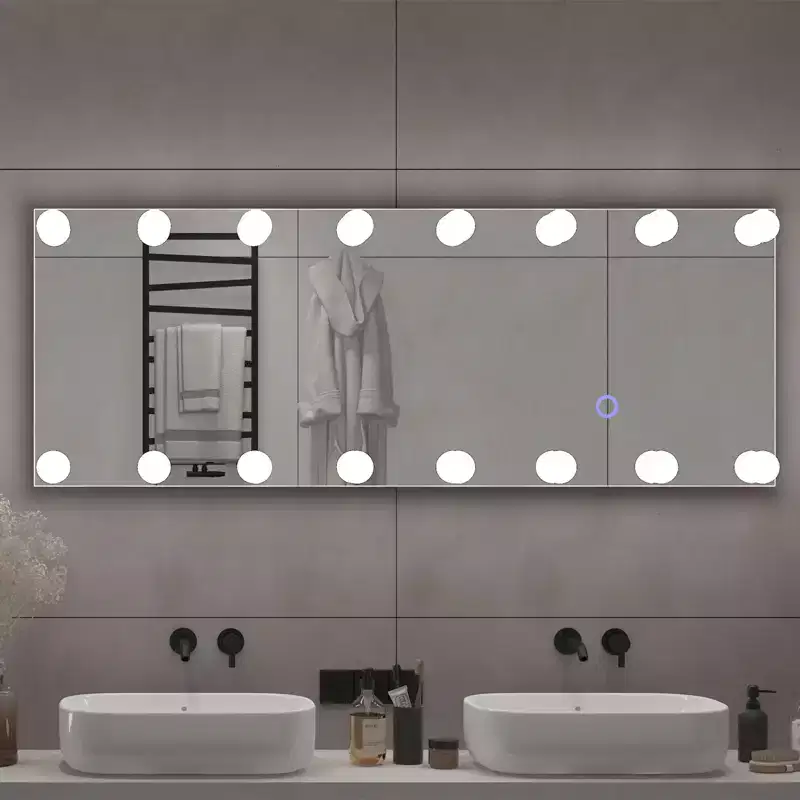 Right-angle full-length mirror with stand, floor mirror, aluminum alloy frame, can be installed upright or wall-mounted.