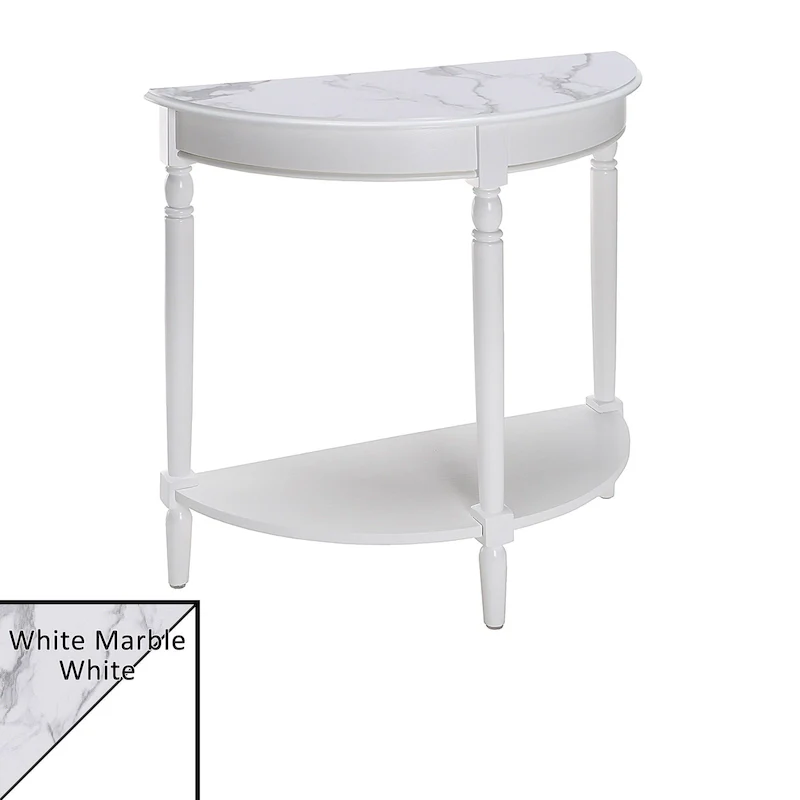 Convenience Concepts French Country Half-Round Entryway Table with Shelf