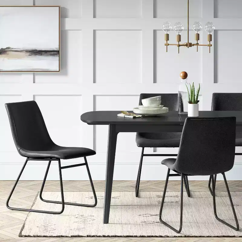 2pk Bowden Faux Leather Dining Chairs - Threshold