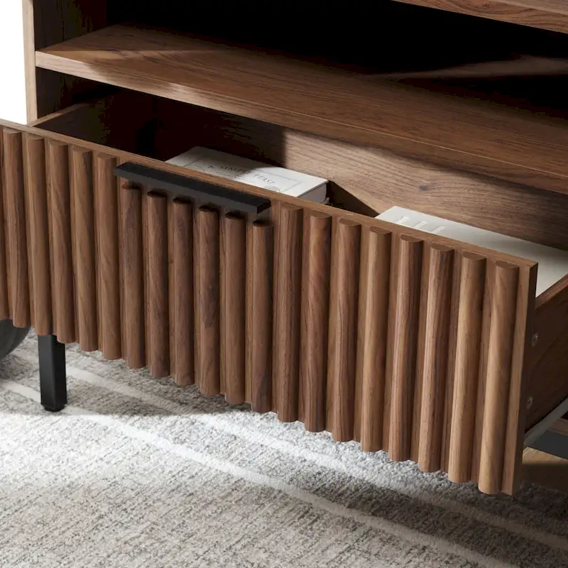 Alyse 2-Drawer 2-Shelf Entertainment Media Stand (Fits Up To 65  Flatscreen TV) - 60.4 In. x 15.6 In. x 24.8 In.