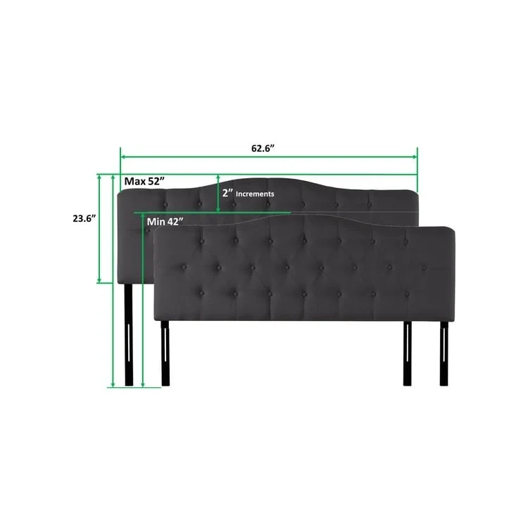 Cecilia Button Tufted Upholstered Headboard, Height Adjustable Headboards,Bed Backboard Premium Padded Fabric Headboard