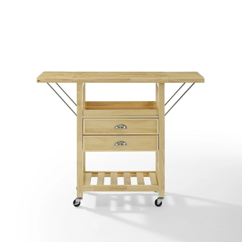 Bristol Double Drop Leaf Kitchen Cart Natural - 15.13d x 45w x 35.25h