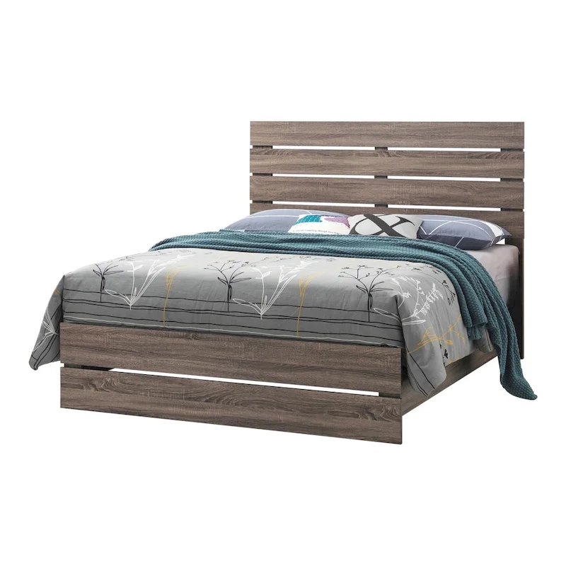 Geary 5-piece Slatted Headboard Panel Bedroom Set with 2 Nightstands