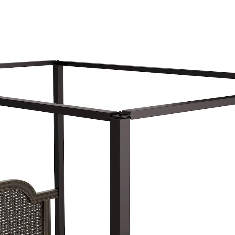 Hillsdale Furniture Melanie Wood and Metal Canopy Bed, Oiled Bronze