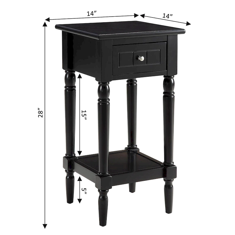 Convenience Concepts French Country Khloe 1 Drawer Accent Table with Shelf