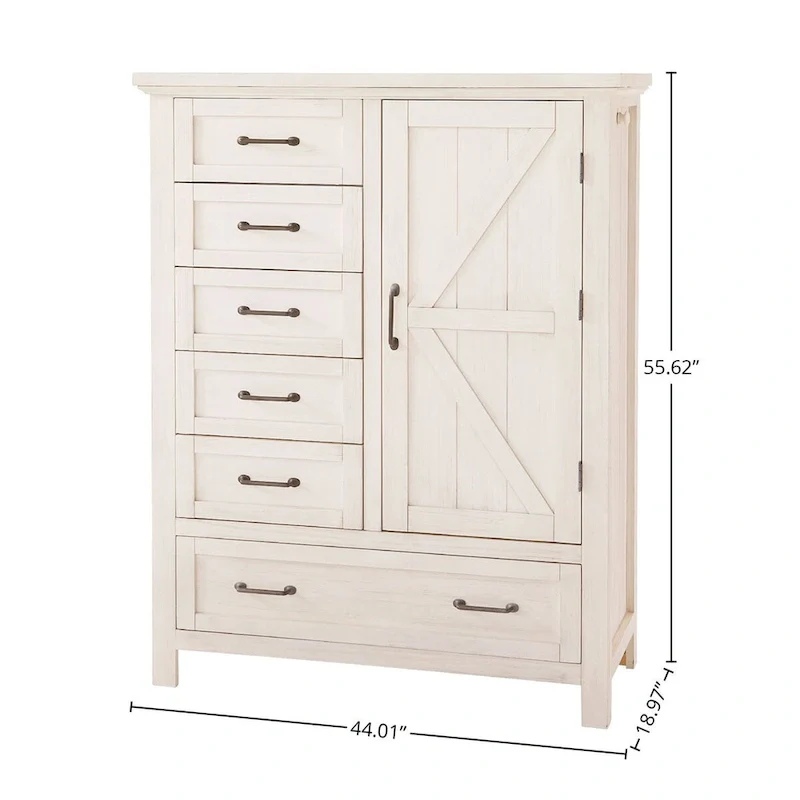 Westfield 44 Wide Traditional Chifforobe, Brushed White
