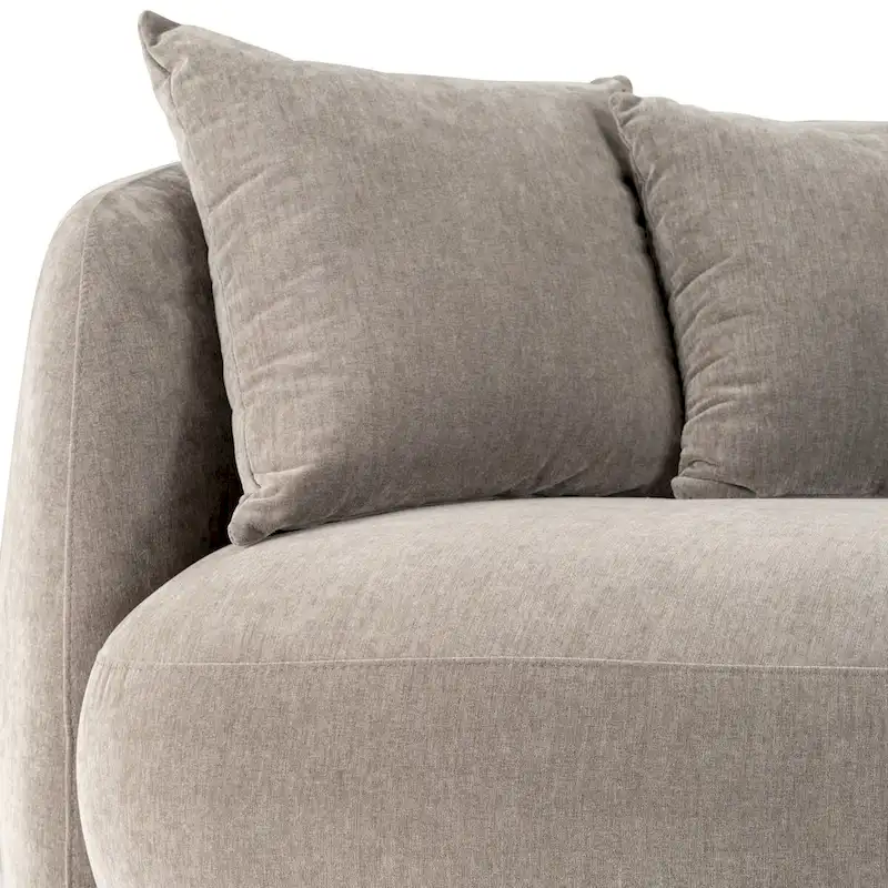 Neutral Modern 4-Seat Rectangle Curved Sofa – 117 x 49 x 31