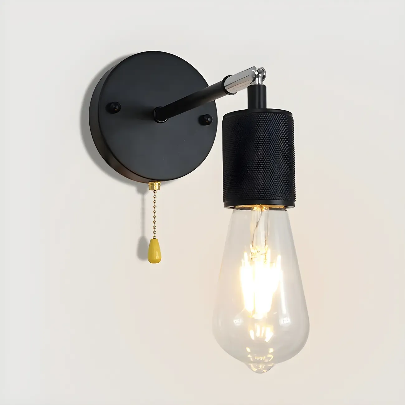 Contemporary Black Metal Swing Arm Wall Light