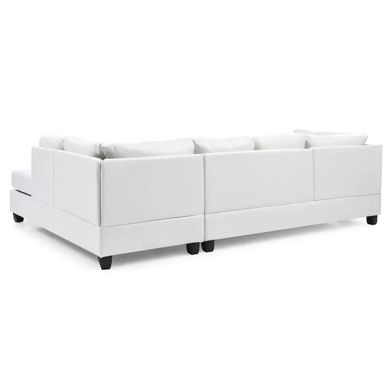 Malone L-shaped Reversible Faux Leather Sectional Sofa