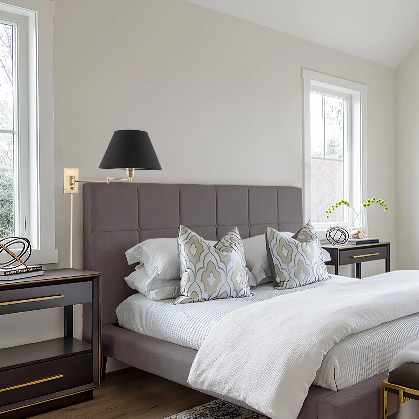 Cambridge 15 Modern Swing Arm Wall Lamp - Plug In/Wall Mount, 2-Pack