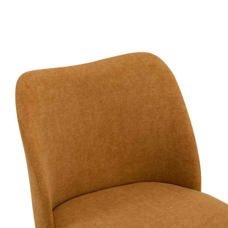 Gray Fabric Upholstered Dining Chair with Wood Frame