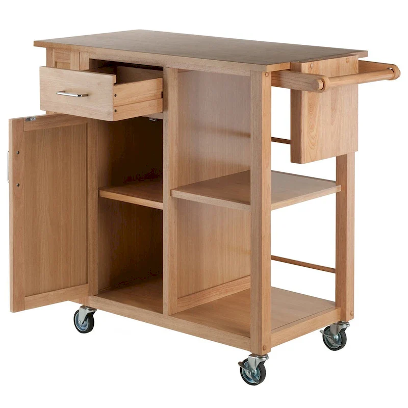 Douglas Utility Kitchen Cart, Natural - 42.52 x 18.98 x 35.63 inches