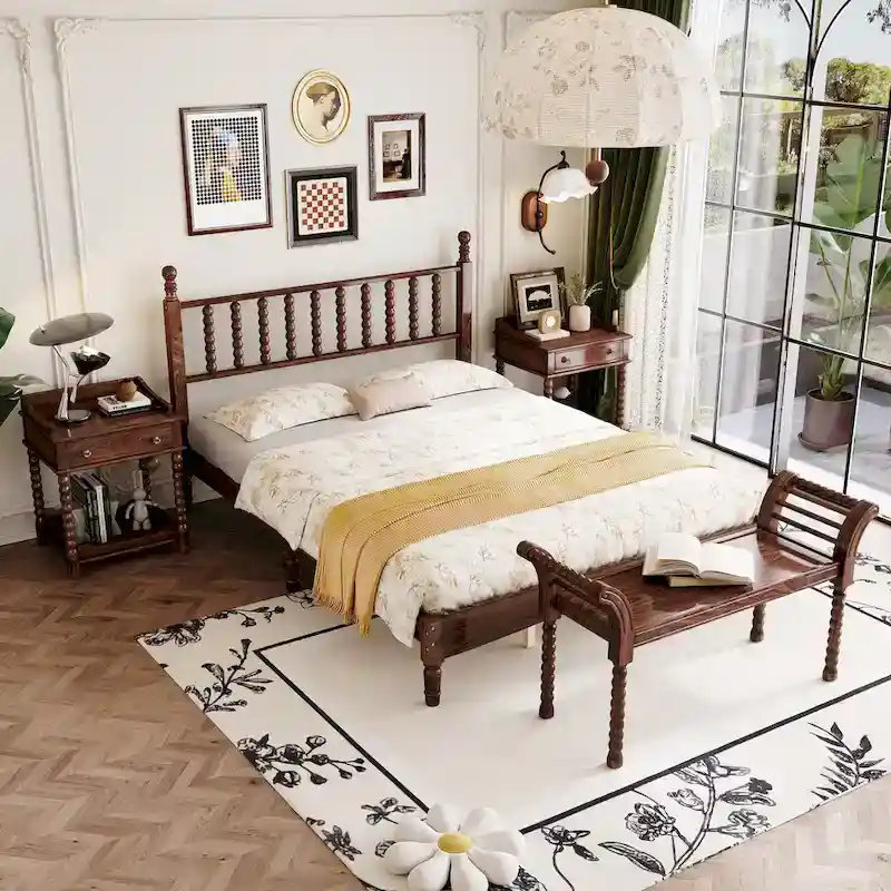 4-Pieces Retro Style Bedroom Sets by Harper&Bright Designs