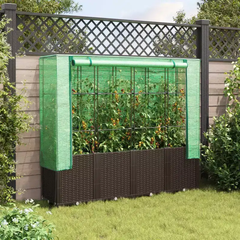 vidaXL Raised Bed Brown Polypropylene 63.0 in x 15.7 in