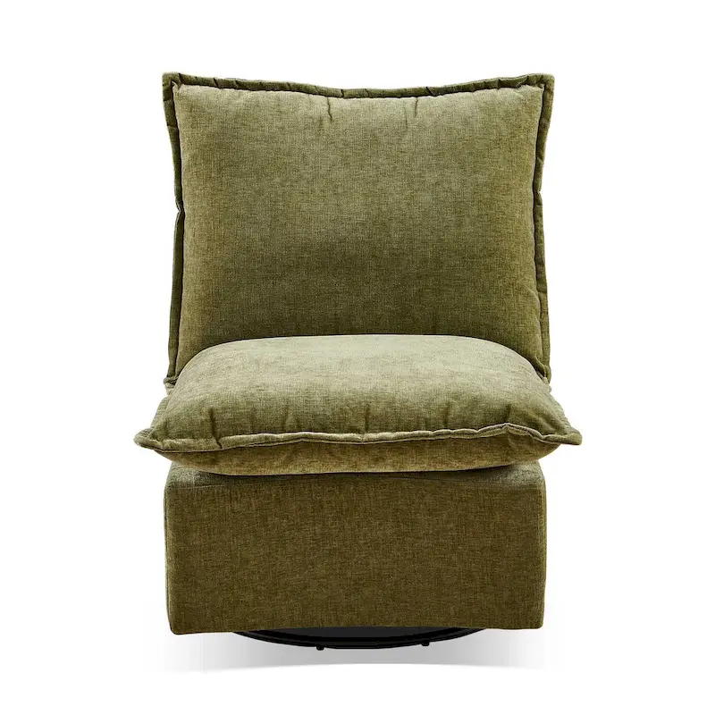 Green 28.74 Chenille Upholstered Swivel Rocking Chair