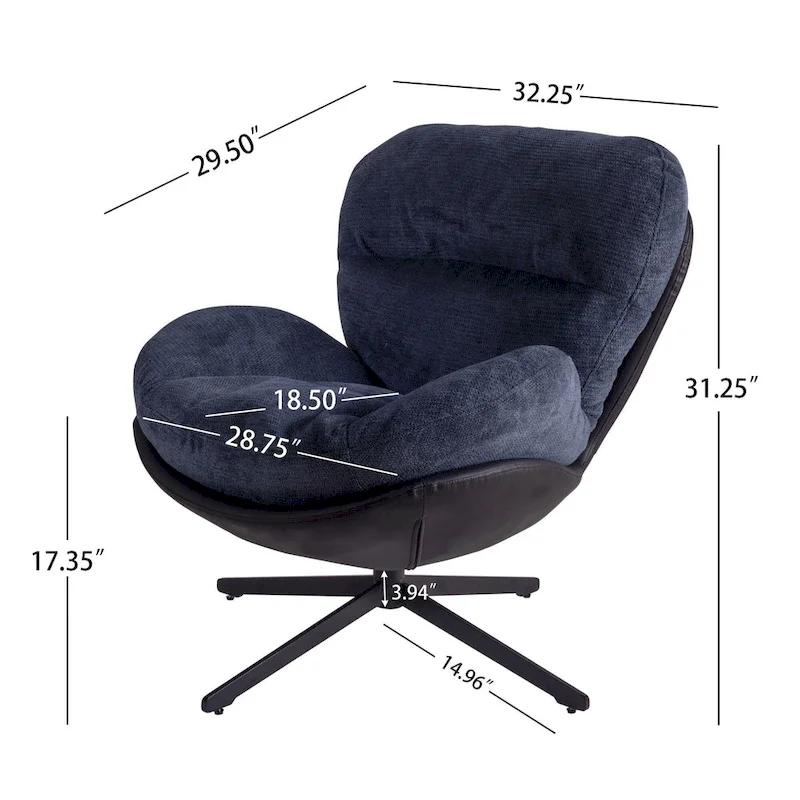 Modern Chenille 360 Swivel Office Chair with Metal Base Frame