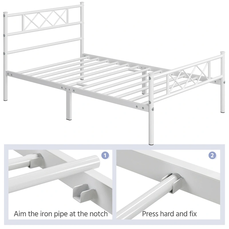 Yaheetech Metal Bed Frame Mattress Foundation with Slatted Bed Base
