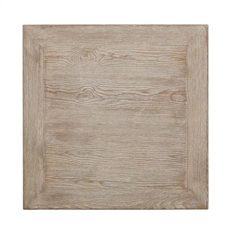 Artissance Peking Grand Framed Square Side Table, 22 Inch Tall, Weathered White Wash Finish