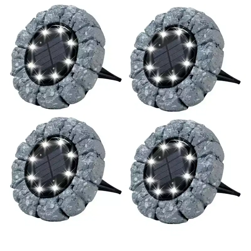 Bell + Howell 8 LED Round Solar Powered Disk Lights with Auto On/Off