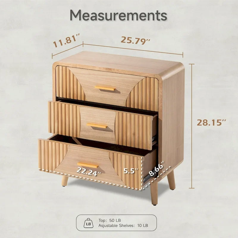 Farmhouse Nightstand, Mid Century Nightstand with Handcrafted , Boho, Rustic Style, Natural Wood