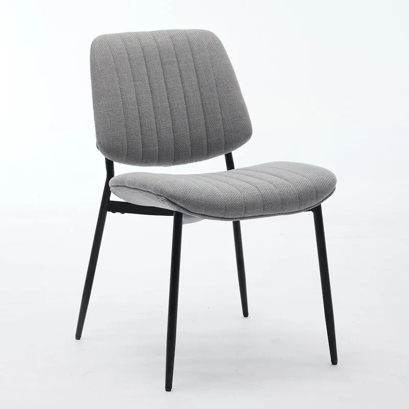 GDFStudio Modern Armless Upholstered Dining Chairs with Metal Legs