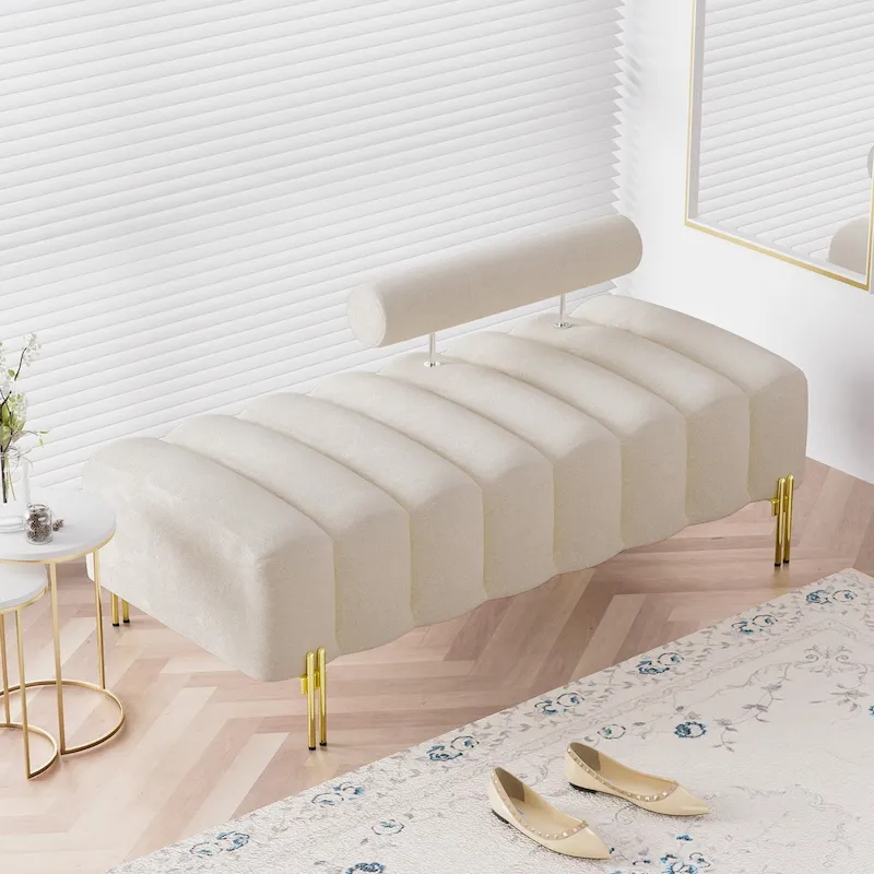 Ouyessir 52.2 Modern Channel Tufted Window Bench with Adjustable Back