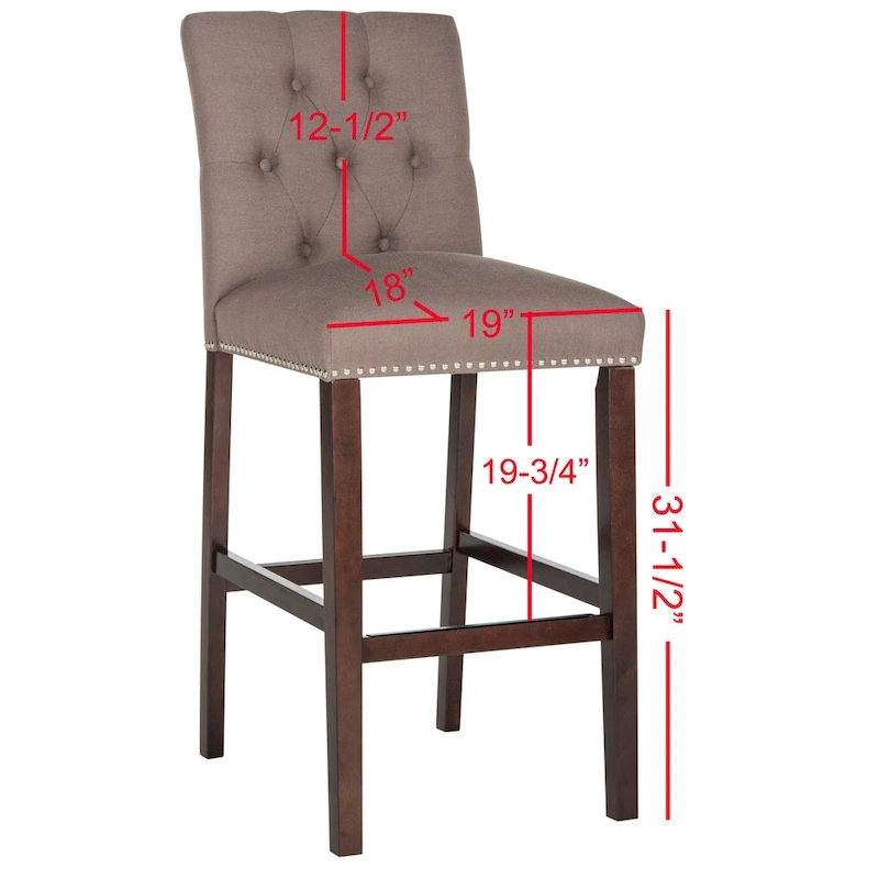 SAFAVIEH Jelka 31.5 Inch Bar Stool (Set of 2) - 19 x 20 x 44 - 19Wx23Dx44H