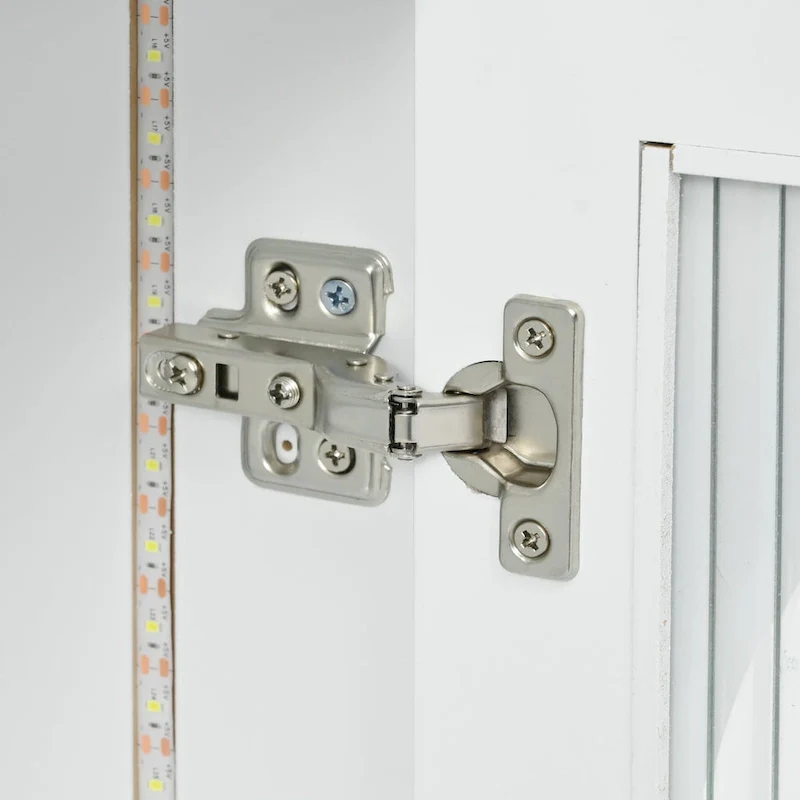 Kitchen Island With Extended Table and LED Lights