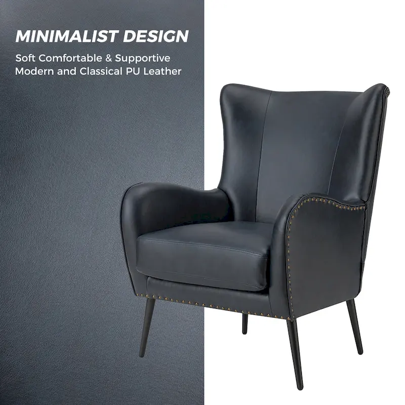 Invidiae Wooden Upholstered Armchair with Metal Legs