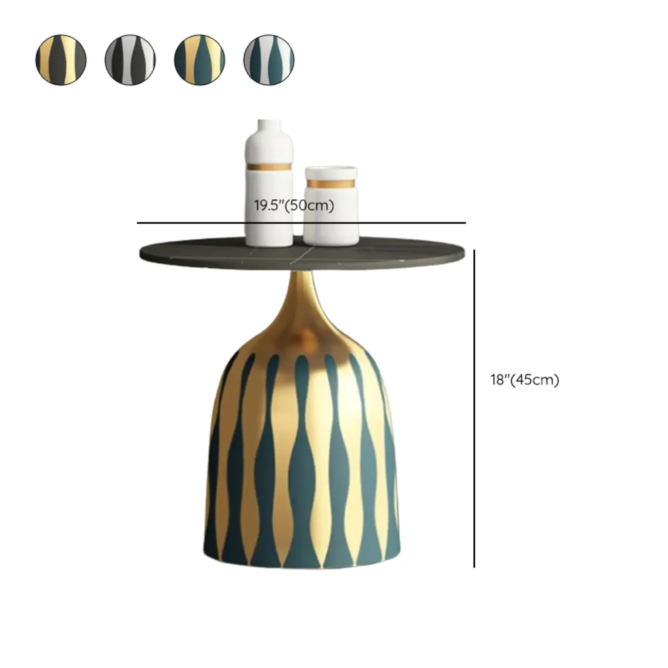 Living Room Round Marble Top Side Table