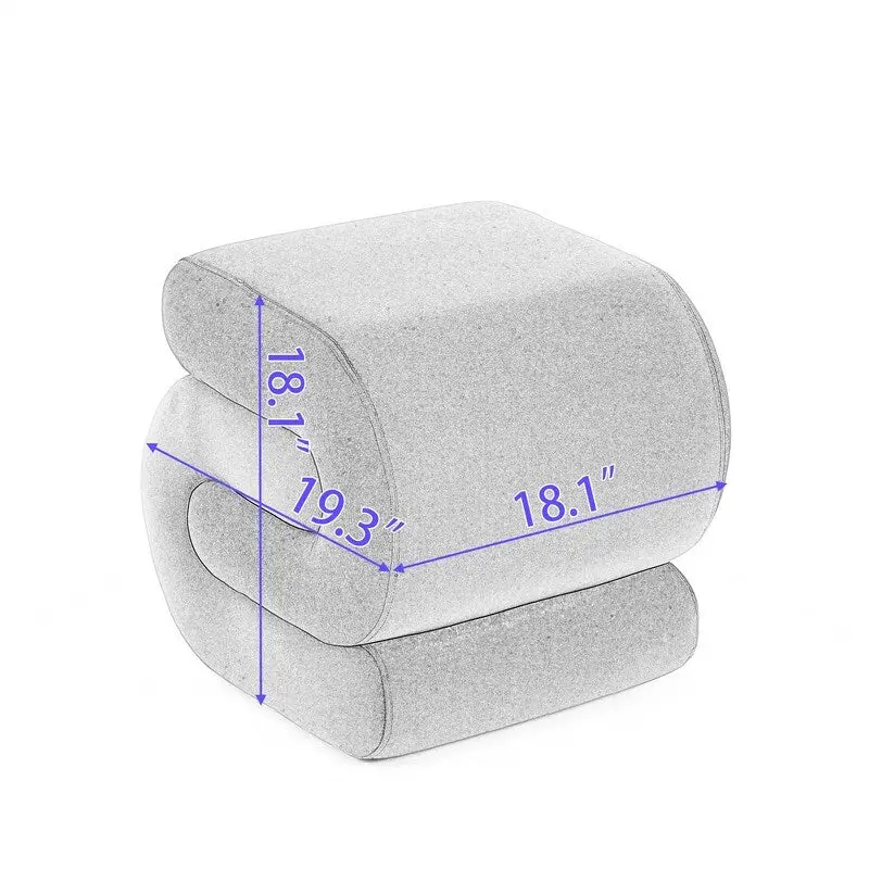 Velvet Fabric S-shape Ottoman Makeup Stool Footstool