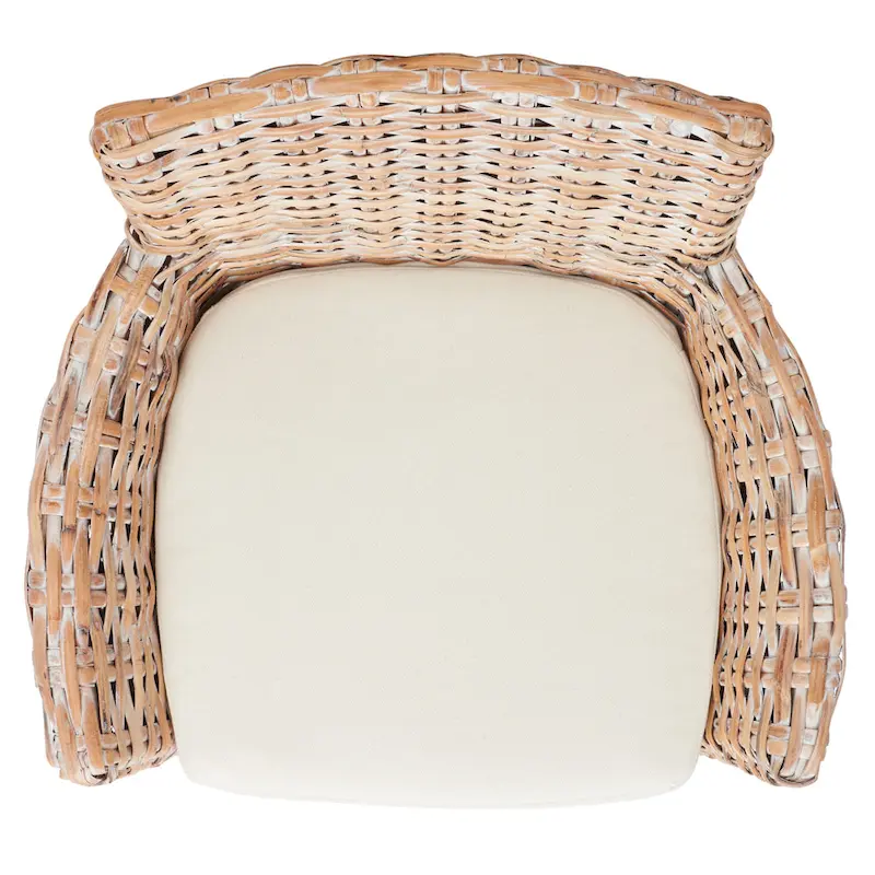 SAFAVIEH Ginny Wicker Washed Out Grey Arm Chair - 28 W x 24 D x 33 H - 28Wx24Dx33H