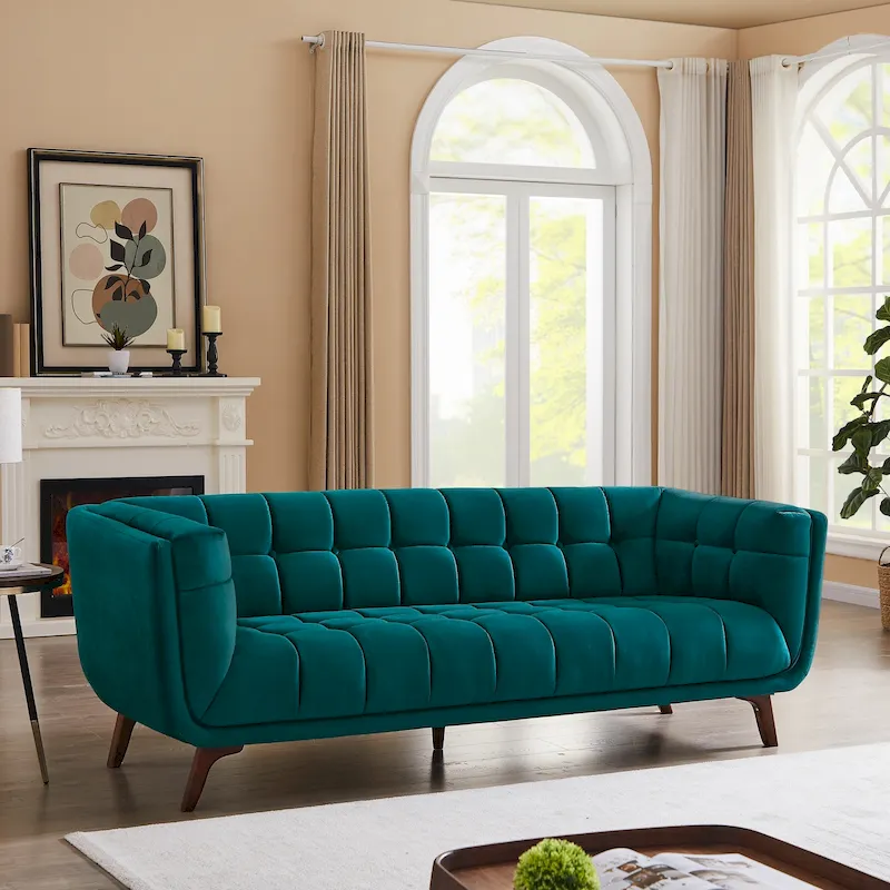 Confor Modern Chesterfield Velvet Living Room Couch