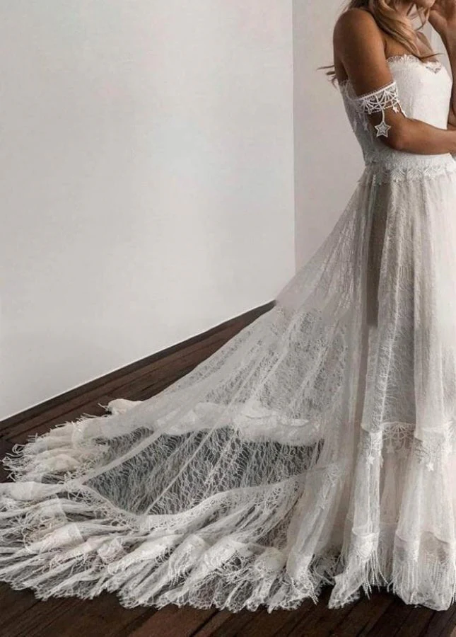 Bohemia Star tassel Chic Lace Wedding Dress