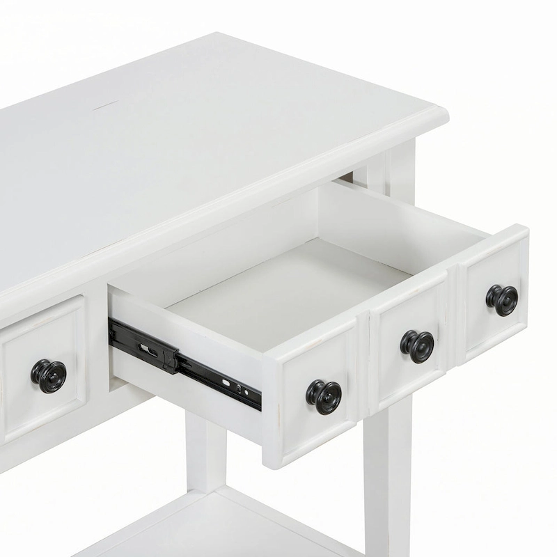 Entryway Table with 2 Drawers(White)