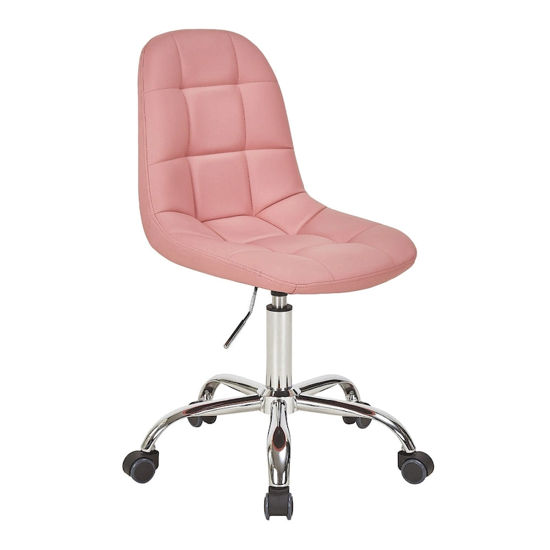 Javlergo Armless Home Office Chair, Height Adjustable Computer Desk Chair with Wheels