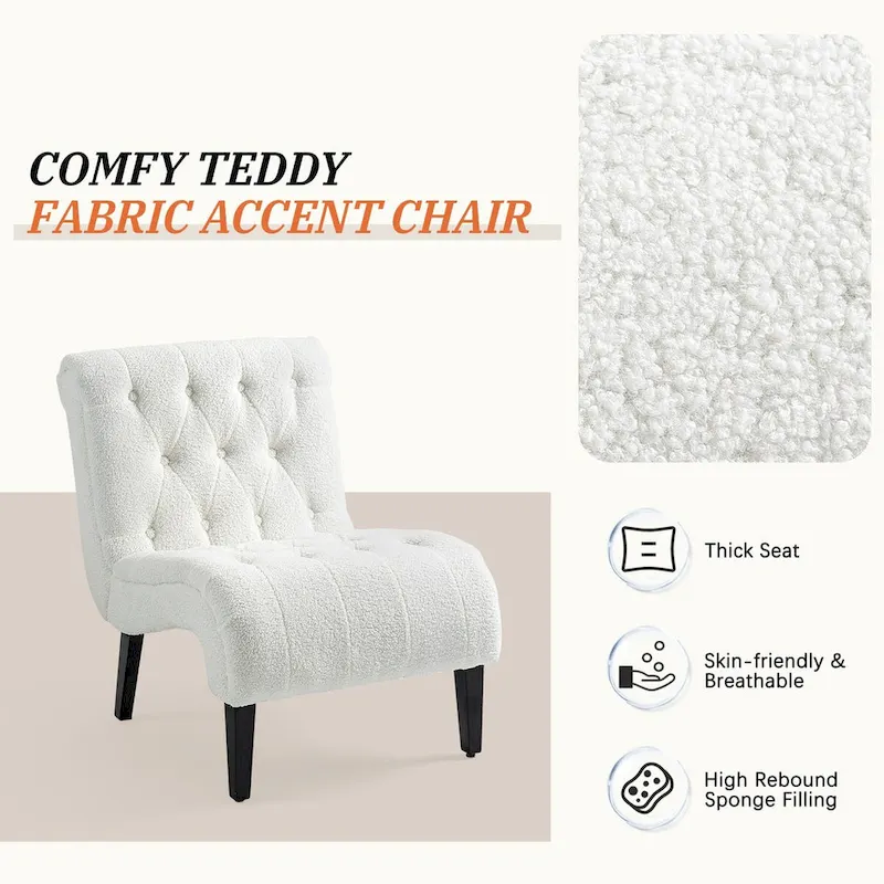 Set of 2 Armless Accent Upholstered Lounge Chair