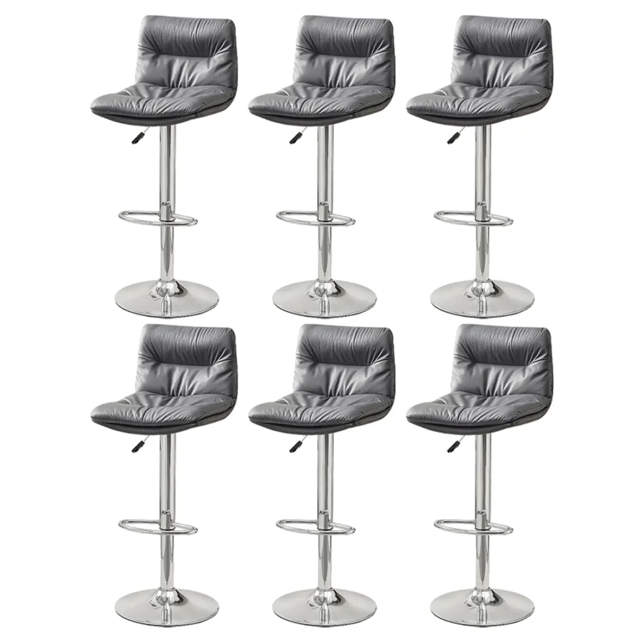 Modern Leather Saddle Swivel Adjustable Bar Stool
