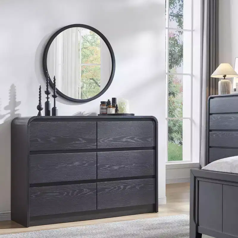 SinCiDo 6 Drawers Dresser for Bedroom, Modern 47in Wide Dressers & Chests of Drawers
