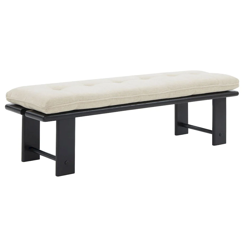 SAFAVIEH Couture Rasema Modern Cushion Bench - 60.8 In. W x 18.9 In. D x 18.1 In. H - 61Wx19Dx18H