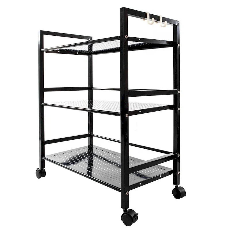 3-tier Rolling Black Utility Cart