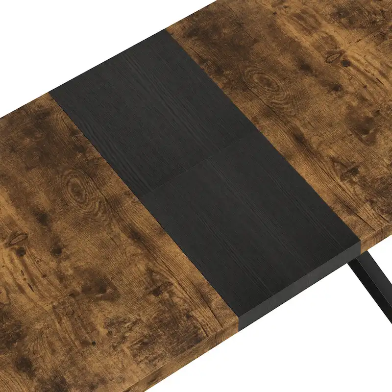 Retro Rectangular Dining Table with Carole Top and Black Embossed Center Plate