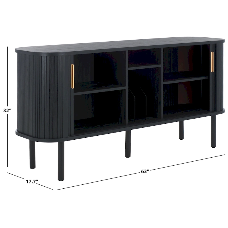 SAFAVIEH Home Tealla 2 Tambour Door Sideboard/Media Stand. - 63Wx18Dx32H