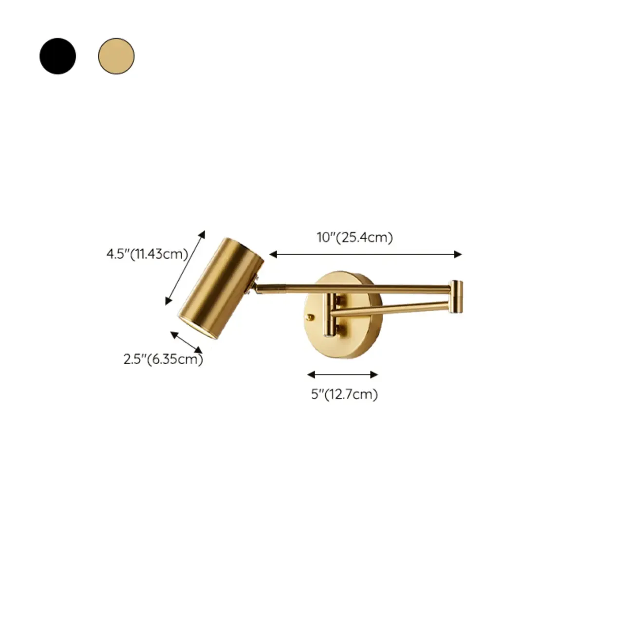 Modern Bedside Swing Arm Wall Light with Iron Shade