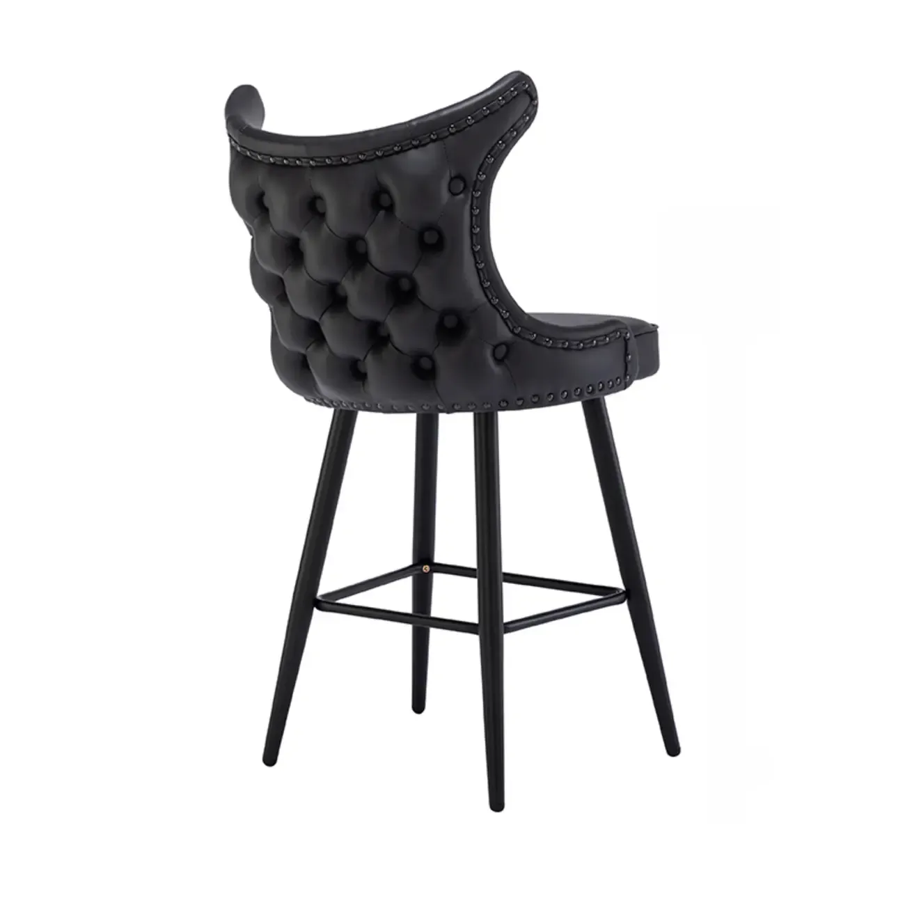 Tufted Four Legs Leather Wingback Counter Bar Stools