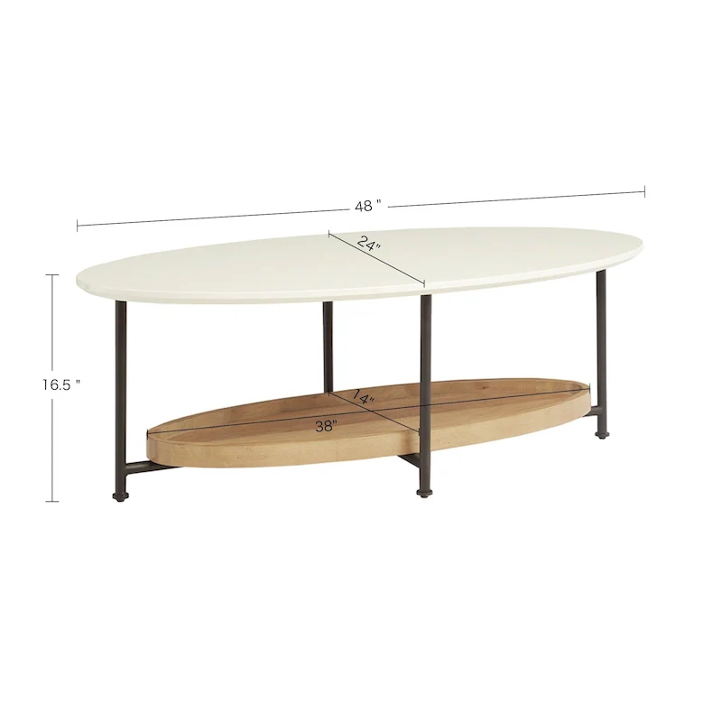 Madison Park Beaumont White/ Natural Coffee Table