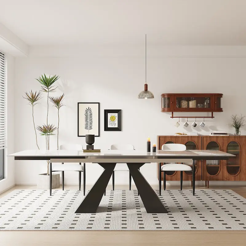 Extendable Sintered Stone Dining Table - 78-110 Inch