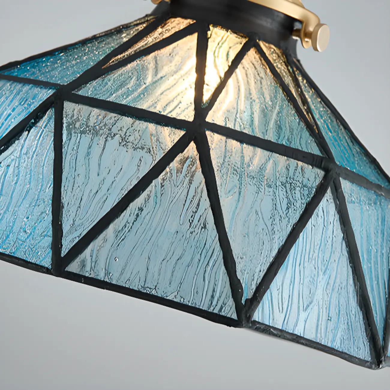 Modern Height Adjustable Blue Glass Kitchen Pendant Lighting