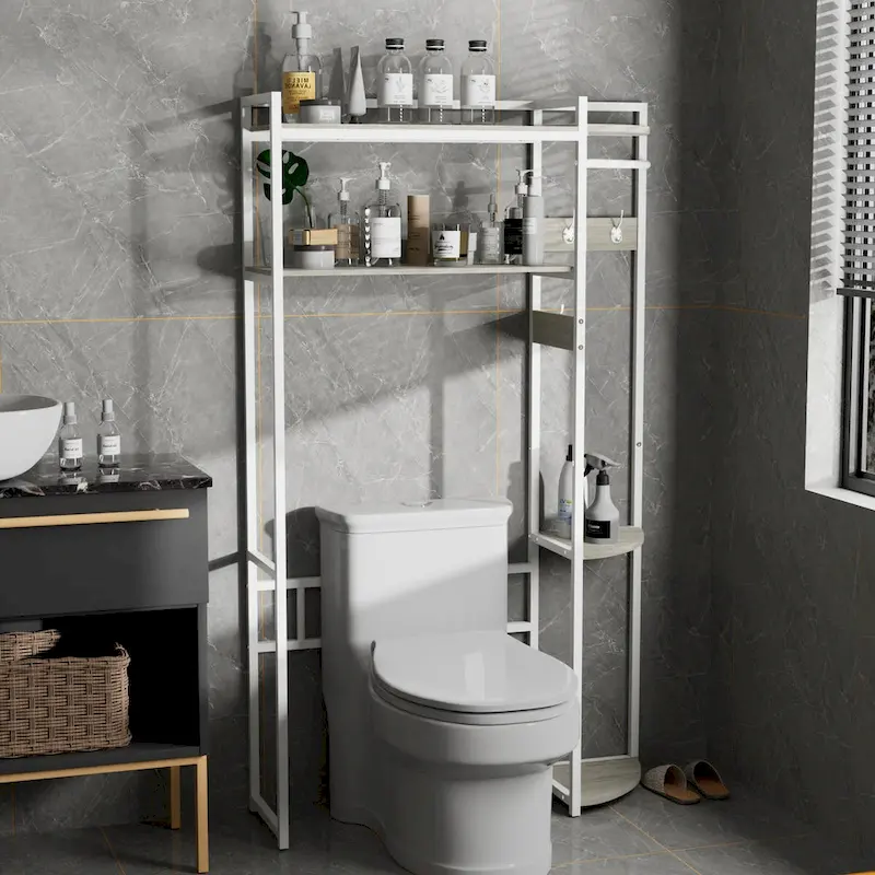 Large Over The Toilet Storage Cabinet Washing Machine Rack Organizer