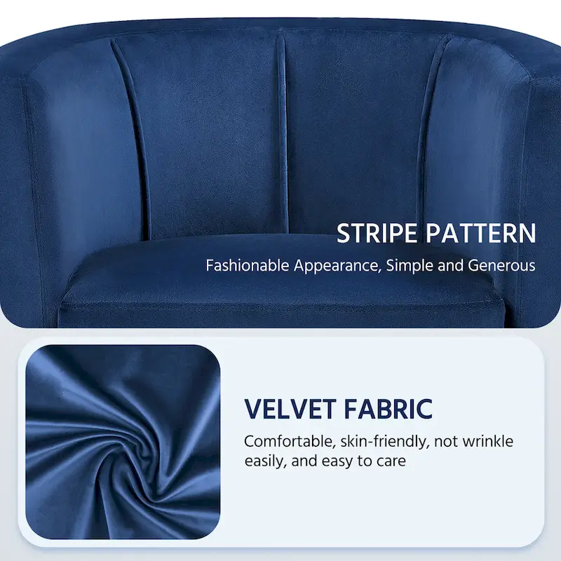 Modern Barrel-shaped Chair Upholstered Velvet Club Chair